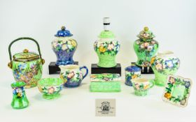 A Very Good Collection of Assorted Maling Lustre Pottery Pieces From The 1920's & 1930's Period (