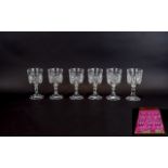 Italian Lead Crystal Wine Glasses Boxed set of six heavyweight cut crystal glasses approx height of