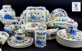 A Large Masons Ironstone Flatware Service Sixty items in total in 'Regency' pattern (no.