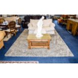 Room Size Beige Coloured Shaggy Pile Rug. 240 by 340cm. Made in Belgium.