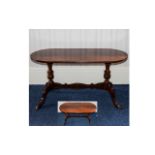 1920's - Frame Mahogany Topped Occasional Table, Supported on Turned Columns,