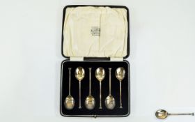 A Set of Six Hallmarked Silver Spoons From a Design of The Early Stuart and Commonwealth Period (