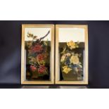 Antique Hand Painted Mirrors Two bevelled glass mirrors in contemporary distressed gilt frames,