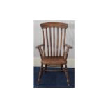 High Backed Chair Rustic style unvarnished high back chair with aged patina.
