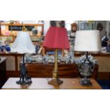A Collection Of Table Lamps Three contemporary reproduction lamps,