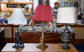 A Collection Of Table Lamps Three contemporary reproduction lamps,