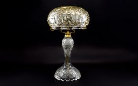 Art Deco Period Nice Quality and Heavy Cut Crystal Table Lamp,