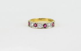 Ruby and Diamond Half Eternity Ring,