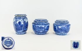 Three Ringtons Ginger Jars one depicting a scene of Durham Cathedral and two depicting scenes of
