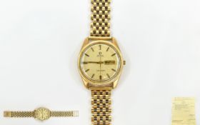 Gents 9ct Gold Seamaster Watch On 9ct Gold Bracelet. Circa late 1960s Omega Seamaster Watch.