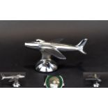 Dunhill - Vintage Polished Chrome Table Lighter In The Form of F86 Sabre Jet Fighter From 1954.