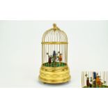 Vintage German Gilded Caged Birds Automaton 1940's/50's musical automaton in the style of Karl