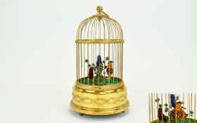 Vintage German Gilded Caged Birds Automaton 1940's/50's musical automaton in the style of Karl