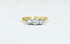 18ct Gold 3 Stone Diamond Set Ladies Rin