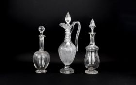 Two Victorian Glass Decanters with stopp