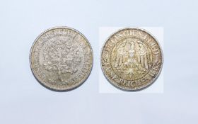 Germany 5 Reichsmark Date 1931 F High Gr