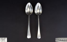A Pair of George III Silver Table Spoons