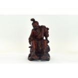 Carved Oriental Figure Small wood carved