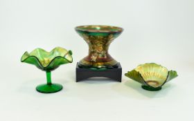 A Collection Of Carnival Glass Three pie
