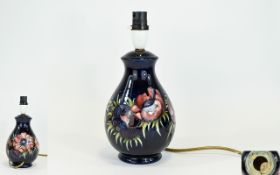 W. Moorcroft Signed Lamp Base ' Anemone