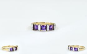 9ct Gold Dress Ring, Set With Amethyst C