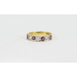 Ruby and Diamond Half Eternity Ring, com