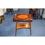 Card Table Inlaid dark wood gaming table