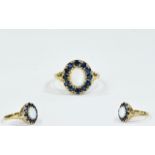 9ct Sapphire And Opal Cluster Ring Centr