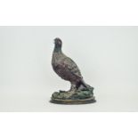 Small Metal Figure Of Grouse. Bronze eff