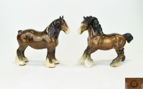 Beswick Horse Figures. Comprises 1/ Shire Mare, Model No 818. Issued 1940 - 1989. Height 8.5 Inches.