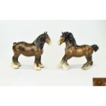 Beswick Horse Figures. Comprises 1/ Shire Mare, Model No 818. Issued 1940 - 1989. Height 8.5 Inches.