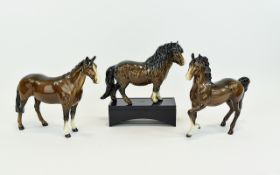 Beswick - Early Horse Figures ( 3 ) Three. Comprises 1/ Shetland Pony. Model No 1033. Height 5.