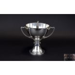 Arts and Crafts Impressive Silver 3 Handled Goblet / Cup with True Arts and Crafts Lines,