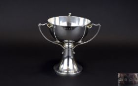 Arts and Crafts Impressive Silver 3 Handled Goblet / Cup with True Arts and Crafts Lines,