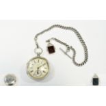 Victorian Period - Large Silver Open Faced Chronograph Pocket Watch with Secondary Dial, G.