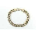 Contemporary Nice Quality and Heavy Flat Curb Silver Bracelet. Marked 925 - Silver.