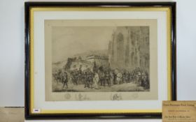 Charles Cattermole 1832 - 1900 Pencil Signed by The Artist - Scarce Remarque Proof Etching of ' The