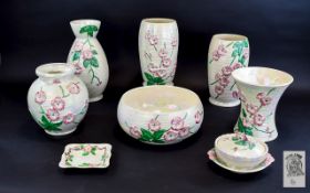 A Collection of Maling Lustre Ware Pottery Pieces, Includes Vases, Bowls,