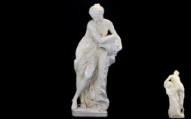 Chalk Plaster Figure 'Diana At Her Bath' 19th century neoclassical figure depicting the goddess of