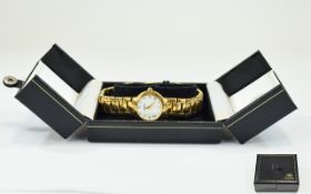 Raymond Weil Ladies 18ct Gold Plated Wrist Watch, Features Integral Bracelet with Concealed Clasp.