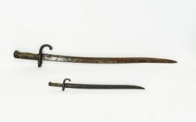 French Model 1866 Sabre Bayonet With Scabbard Dated For 1873