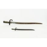 French Model 1866 Sabre Bayonet With Scabbard Dated For 1873