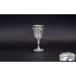 American 19th Century Baroque by Wallace - Very Fine Sterling Silver Repousse Water Goblet.