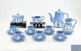 Wedgwood Blue Jasperware ( 16 ) Piece Tea Service.
