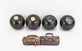 Bowling Balls Vintage bowling balls, two sets in total each comprising two ballls,