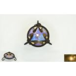 Art Nouveau Period Butterfly Wing Trinket Dish, The Metal Surround with Leaf Decoration,