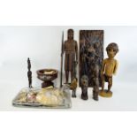 Mixed Lot of African Tourist Items including figures, busts,