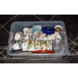 Box of Assorted Pottery, Glass and Collectables.