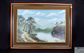 Keith Sutton 1924 - 1991 ' Lake District ' Oil on Board. Signed and Dated 1990. Framed, 20 x 30