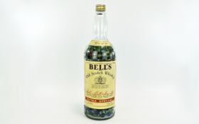Huge and Heavy Bells Old Scotch Whisky Bottle - Full of Old Marbles - Please See Photo.